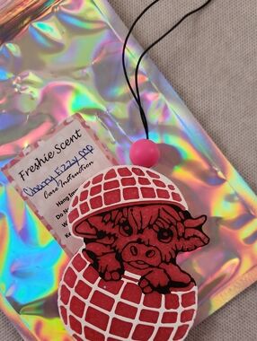 Red Cartoon Cow Air Freshener Charm